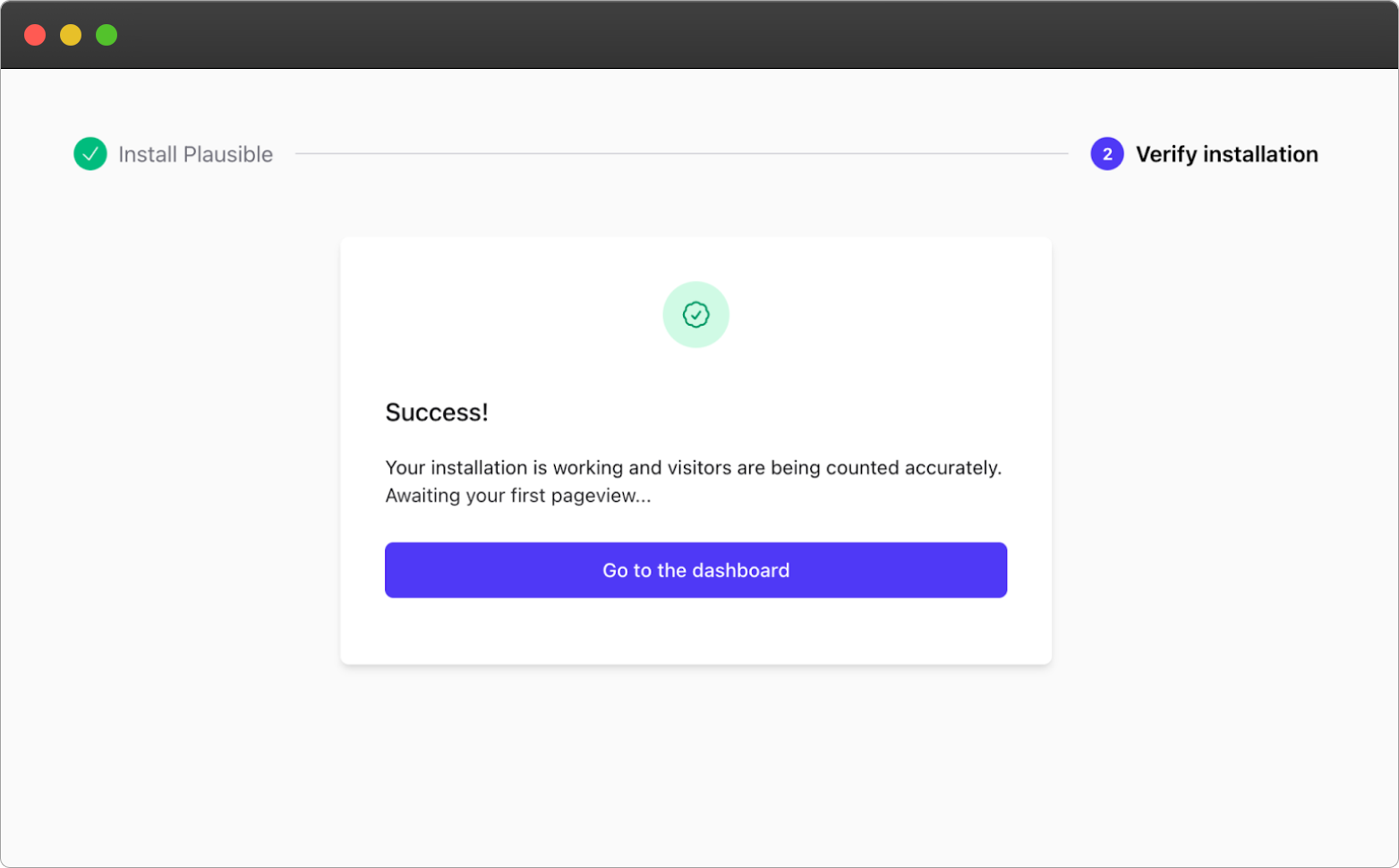 verifying wp installation with plausible